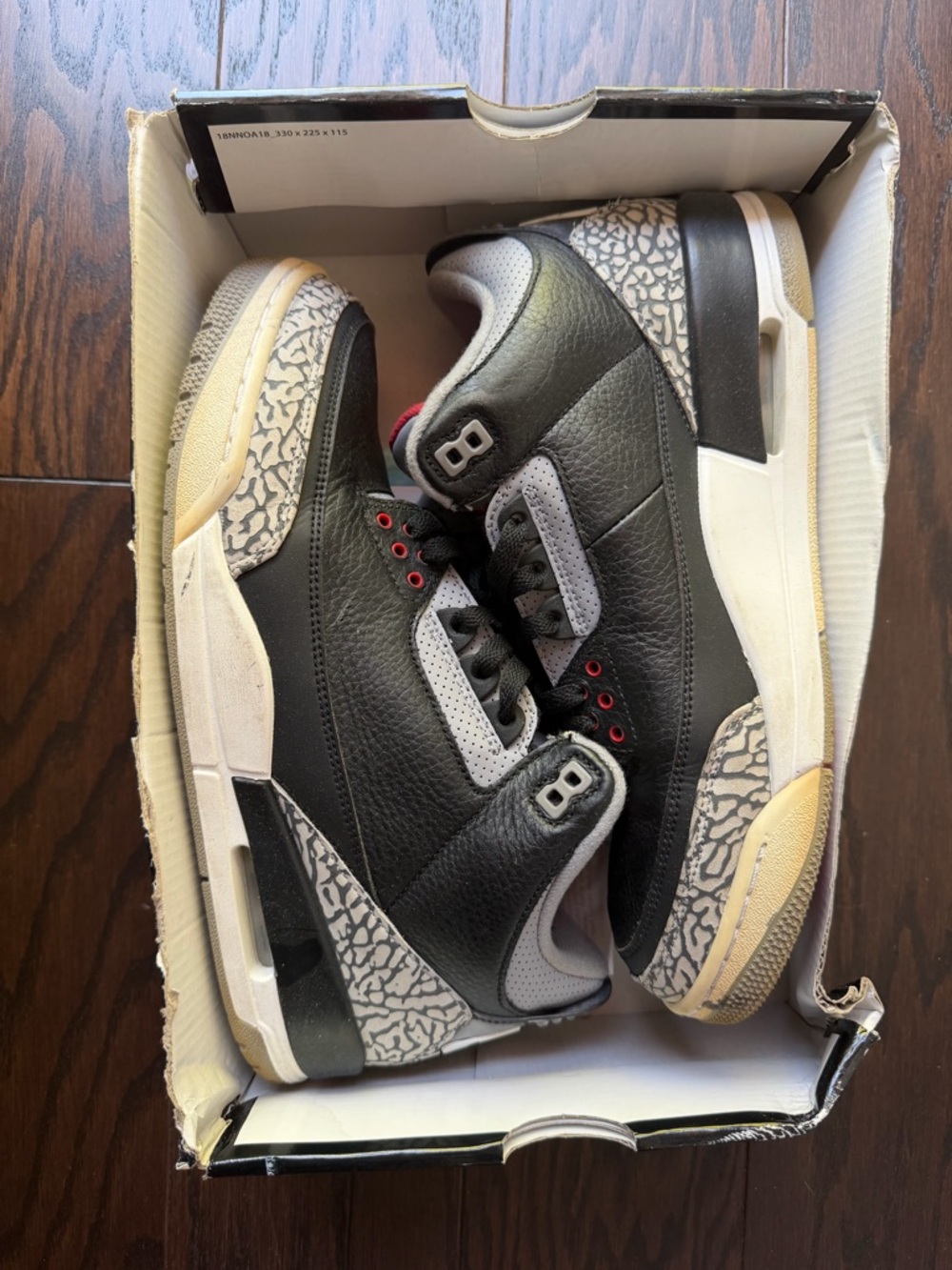 Nike Air Jordan 3 Retro "Black Cement" sneakers size 11M